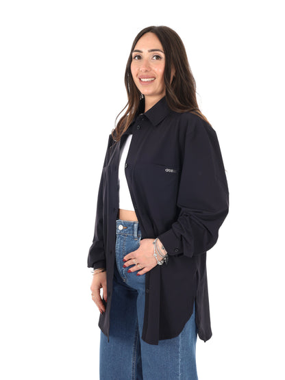 Guess Nat Shacket, camicia giacca donna nera