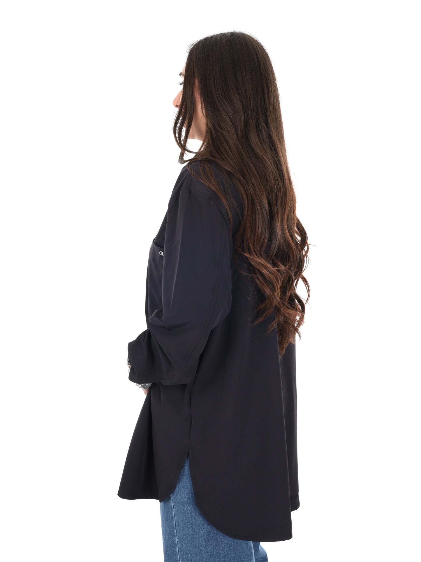 Guess Nat Shacket, camicia giacca donna nera