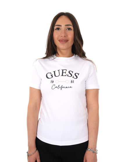 Guess Beatriz, t-shirt bianca da donna con logo