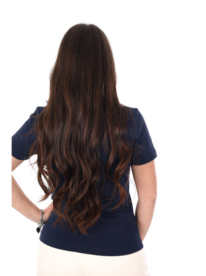 T-shirt donna Guess Beatriz in blu con logo sul petto