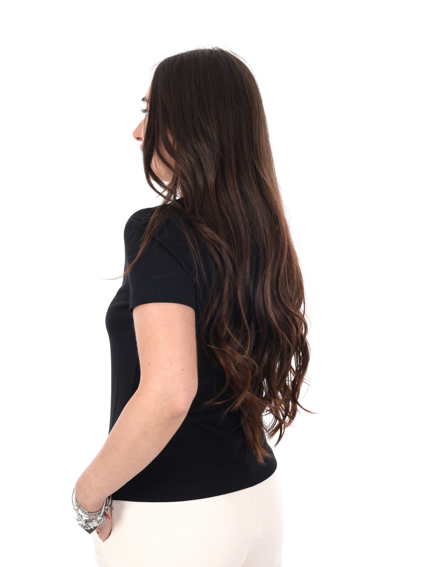Guess Beatriz t-shirt girocollo a maniche corte da donna nera