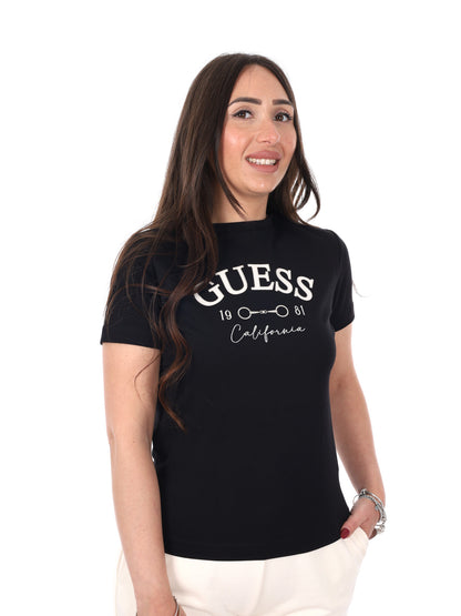 Guess Beatriz t-shirt girocollo a maniche corte da donna nera