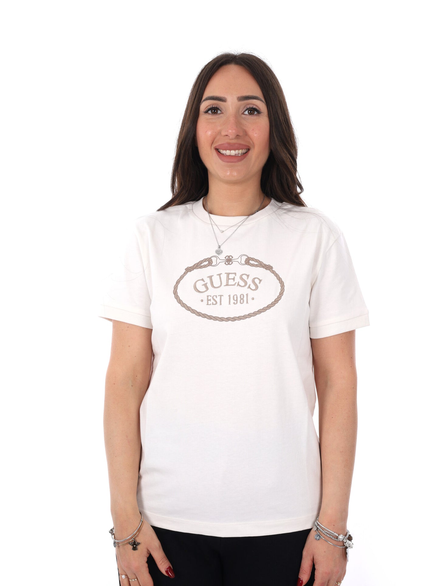 Guess Rosalba, t-shirt manica corta da donna grigia