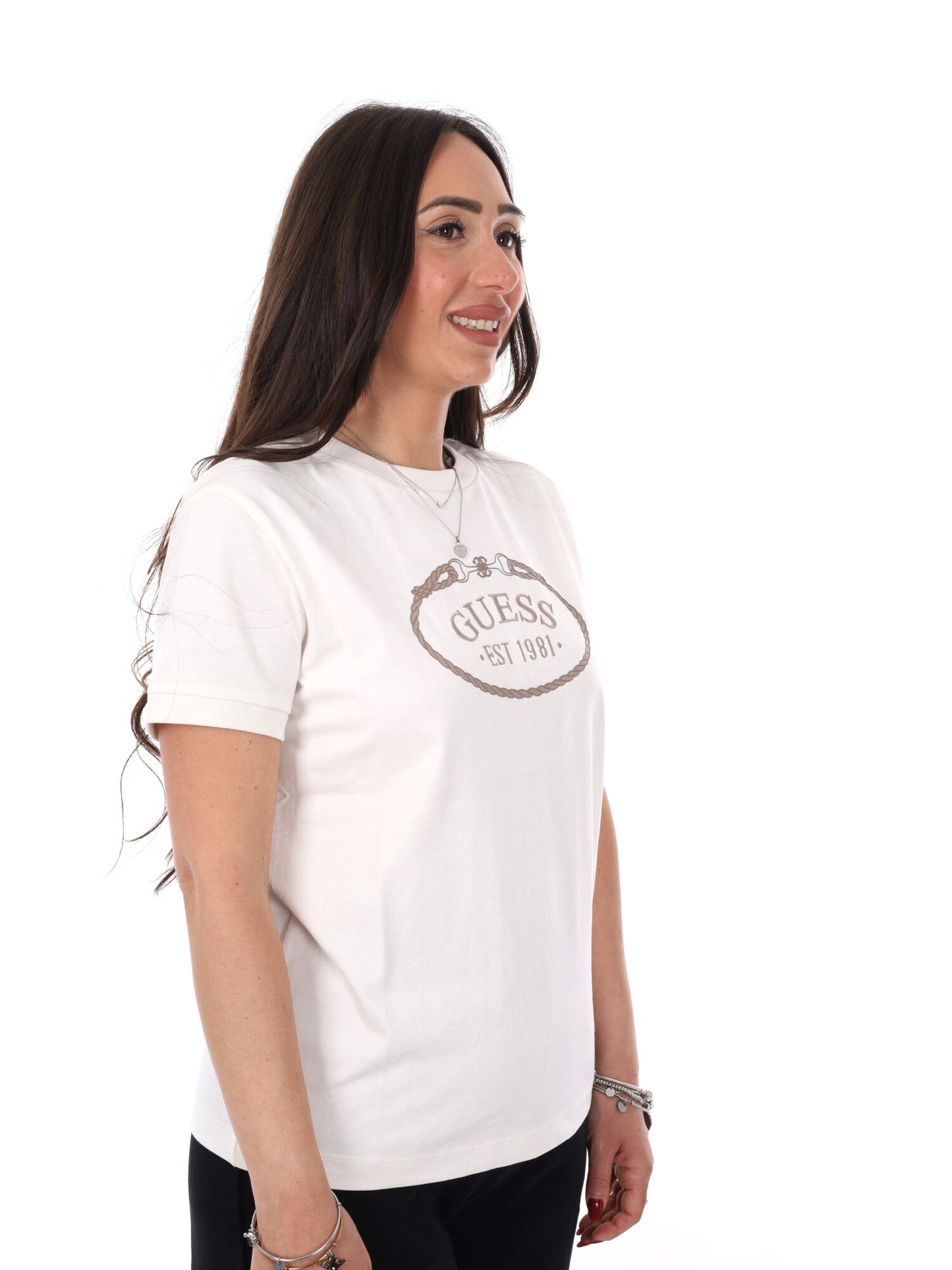 Guess Rosalba, t-shirt manica corta da donna grigia