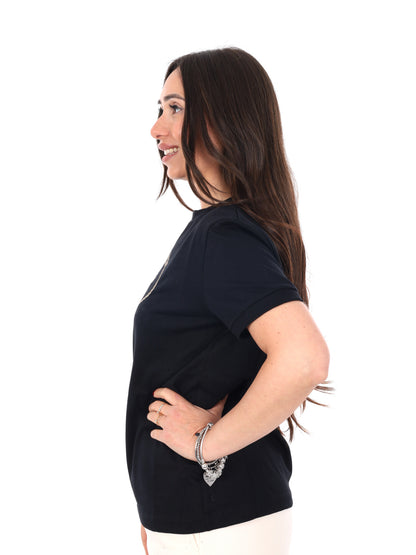 Guess Rosalba, t-shirt nera da donna maniche corte