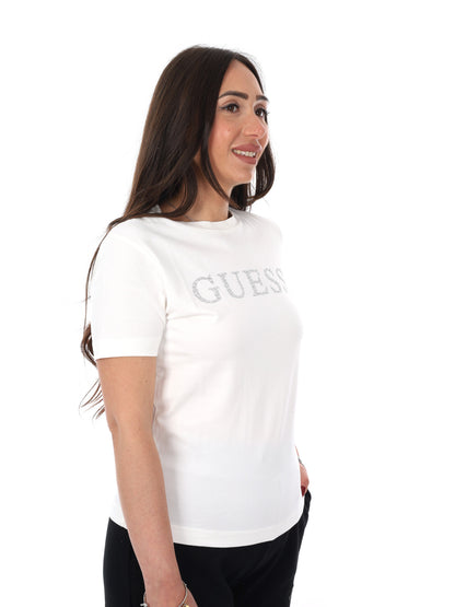 Guess Octavia, t-shirt maniche corte da donna panna