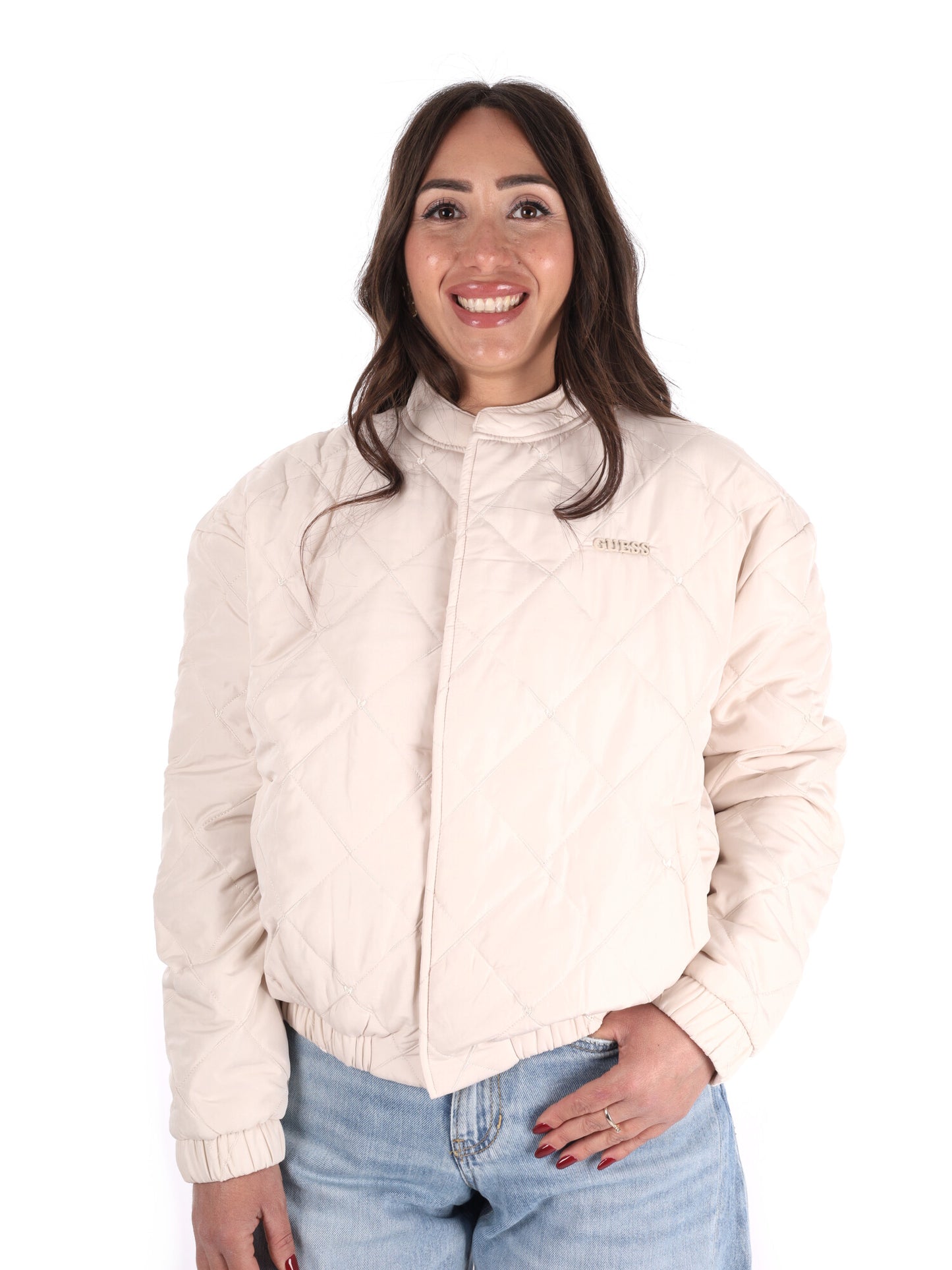 Guess Cecilia Puffer, giubbino trapuntato donna beige