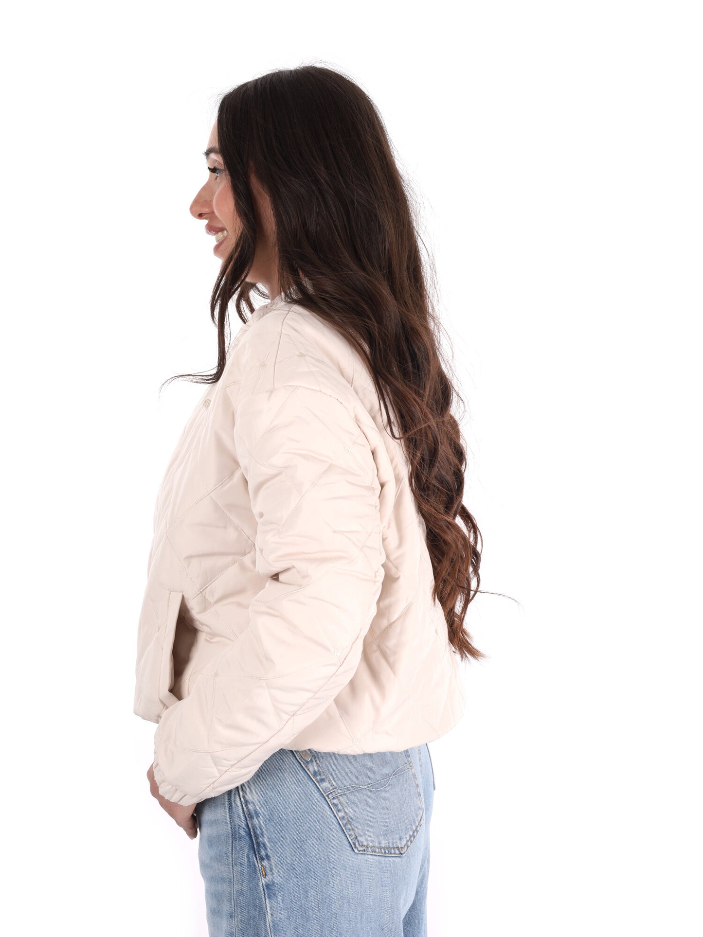 Guess Cecilia Puffer, giubbino trapuntato donna beige