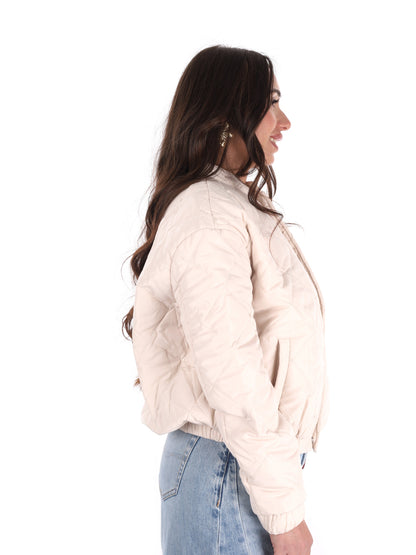 Guess Cecilia Puffer, giubbino trapuntato donna beige