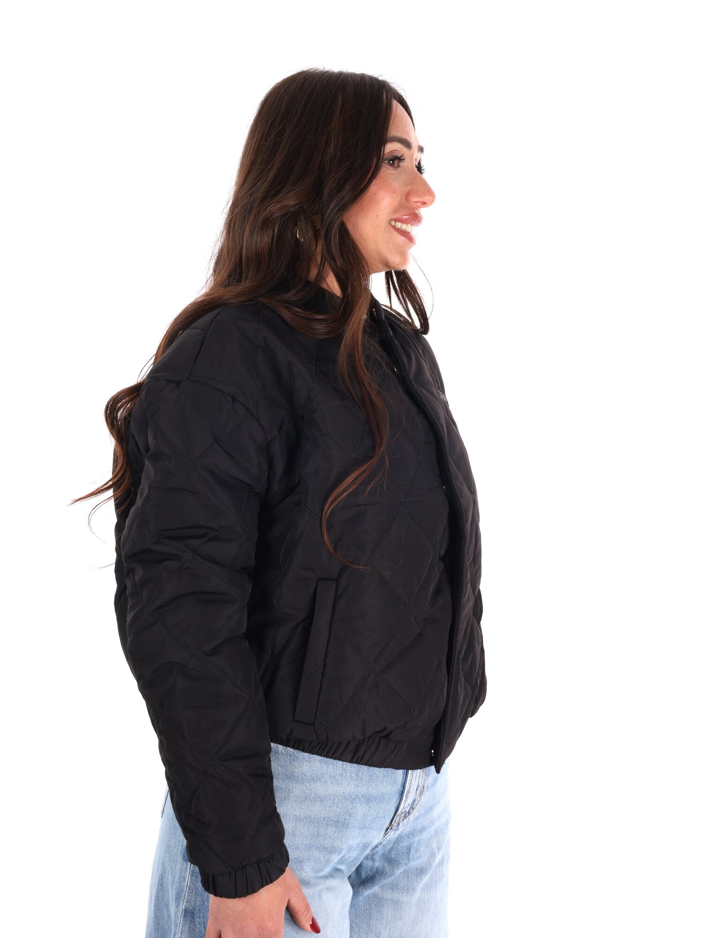 Guess Cecilia Puffer, giubbotto donna nero per la primavera
