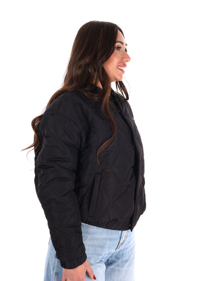 Guess Cecilia Puffer, giubbotto donna nero per la primavera