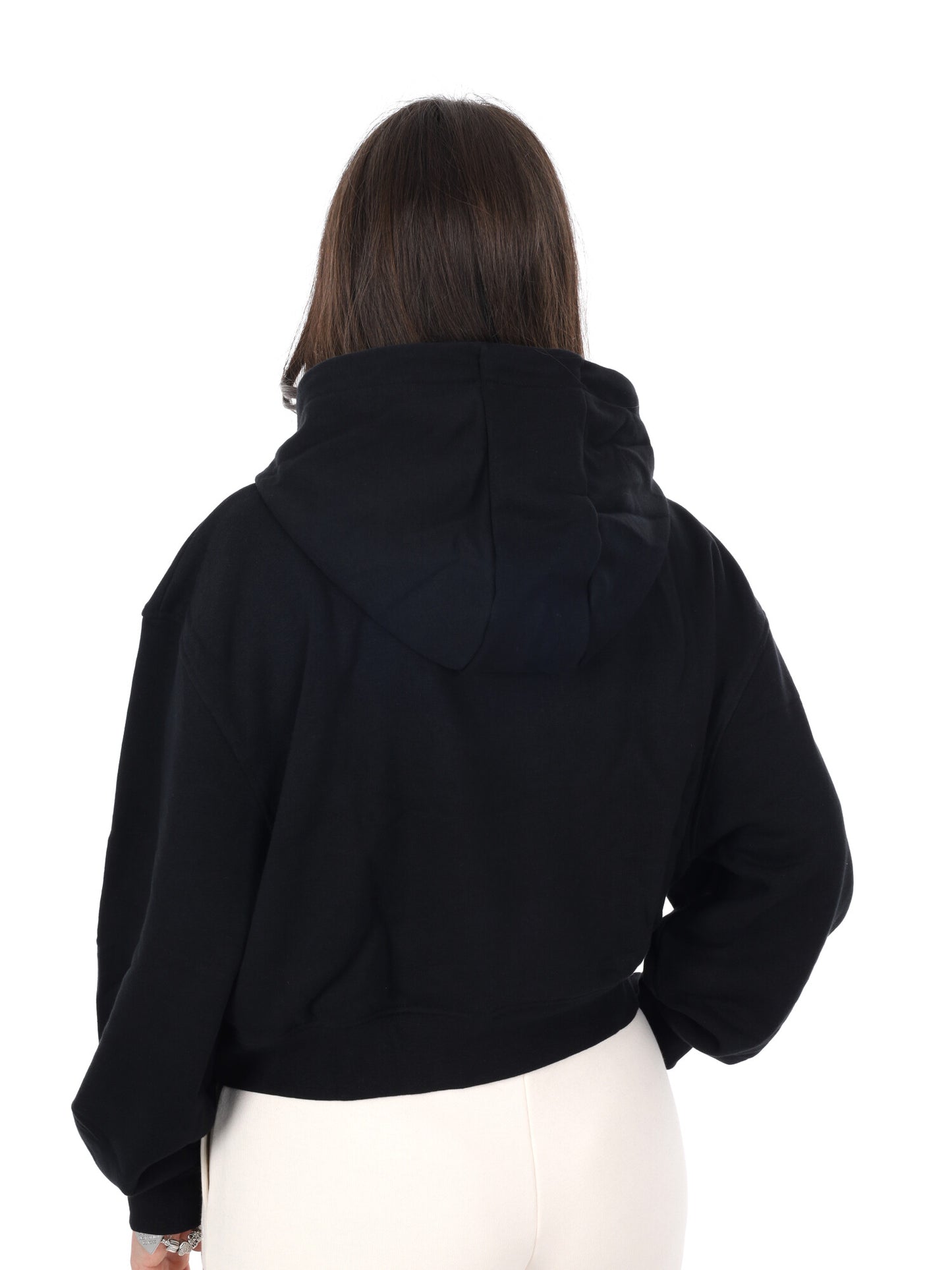 Guess Yayoi Hoodie, felpa nera con cappuccio da donna