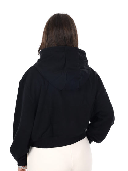 Guess Yayoi Hoodie, felpa nera con cappuccio da donna
