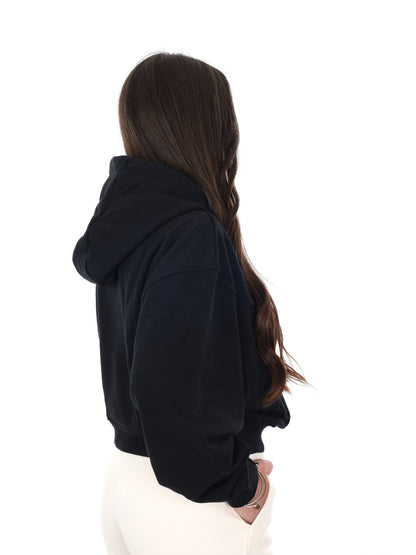 Guess Yayoi Hoodie, felpa nera con cappuccio da donna
