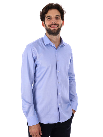 Fb camicia no stiro da uomo azzurro