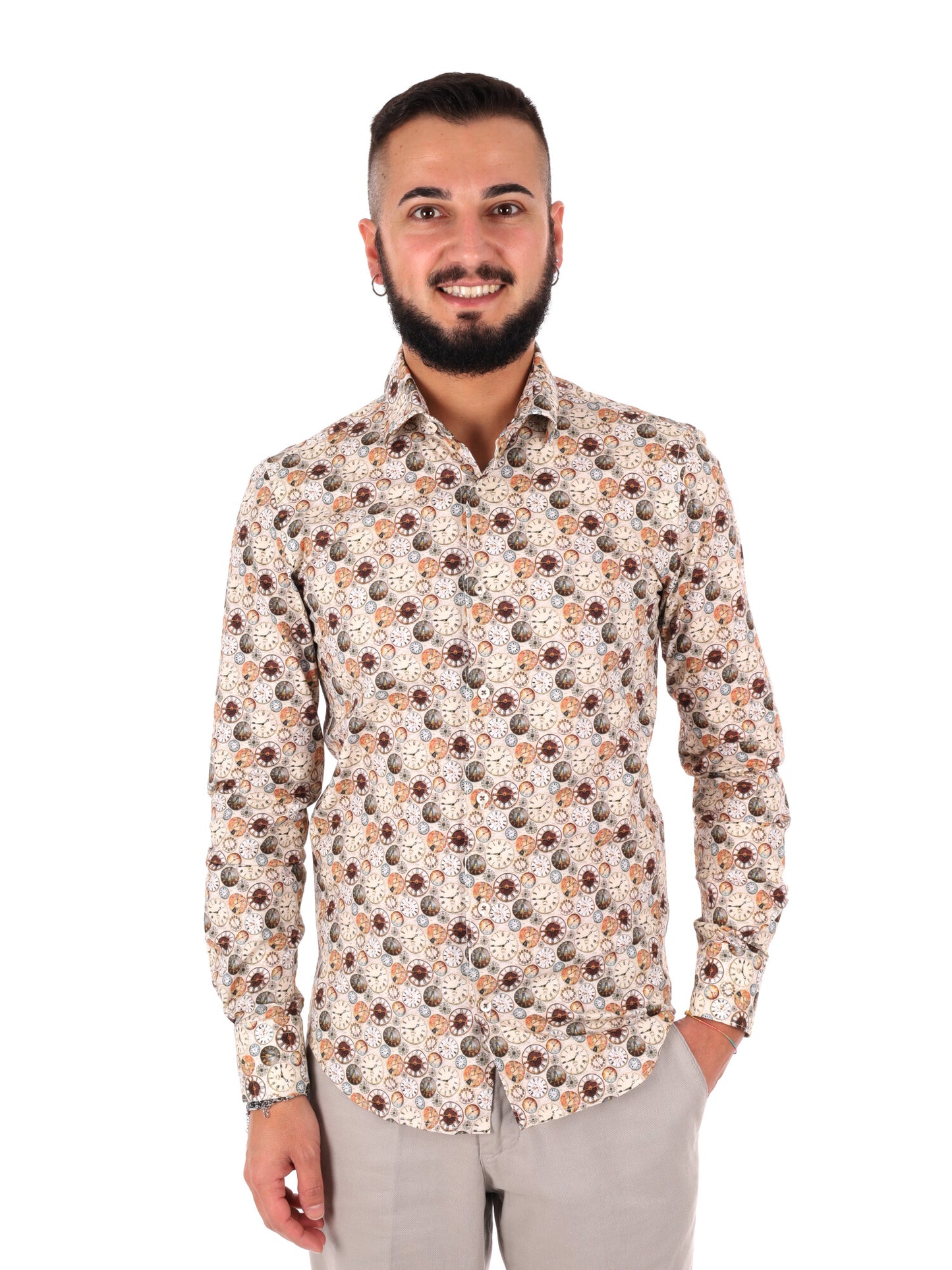 Camicia uomo FB Velar 26 beige elegante e versatile