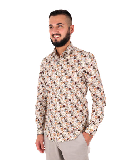 Camicia uomo FB Velar 26 beige elegante e versatile