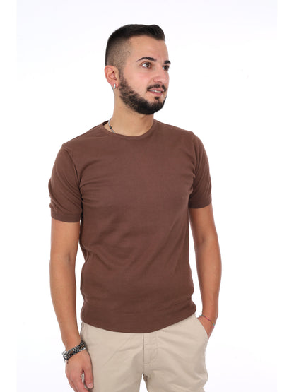 F.b. t-shirt maglia da uomo tabacco