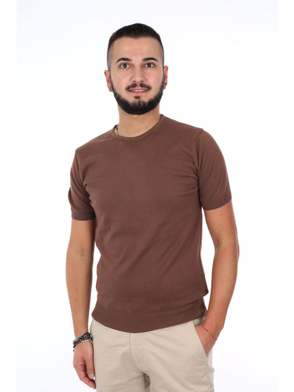 F.b. t-shirt maglia da uomo tabacco