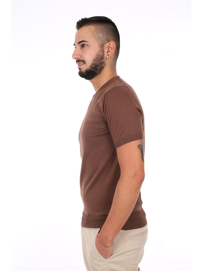 F.b. t-shirt maglia da uomo tabacco