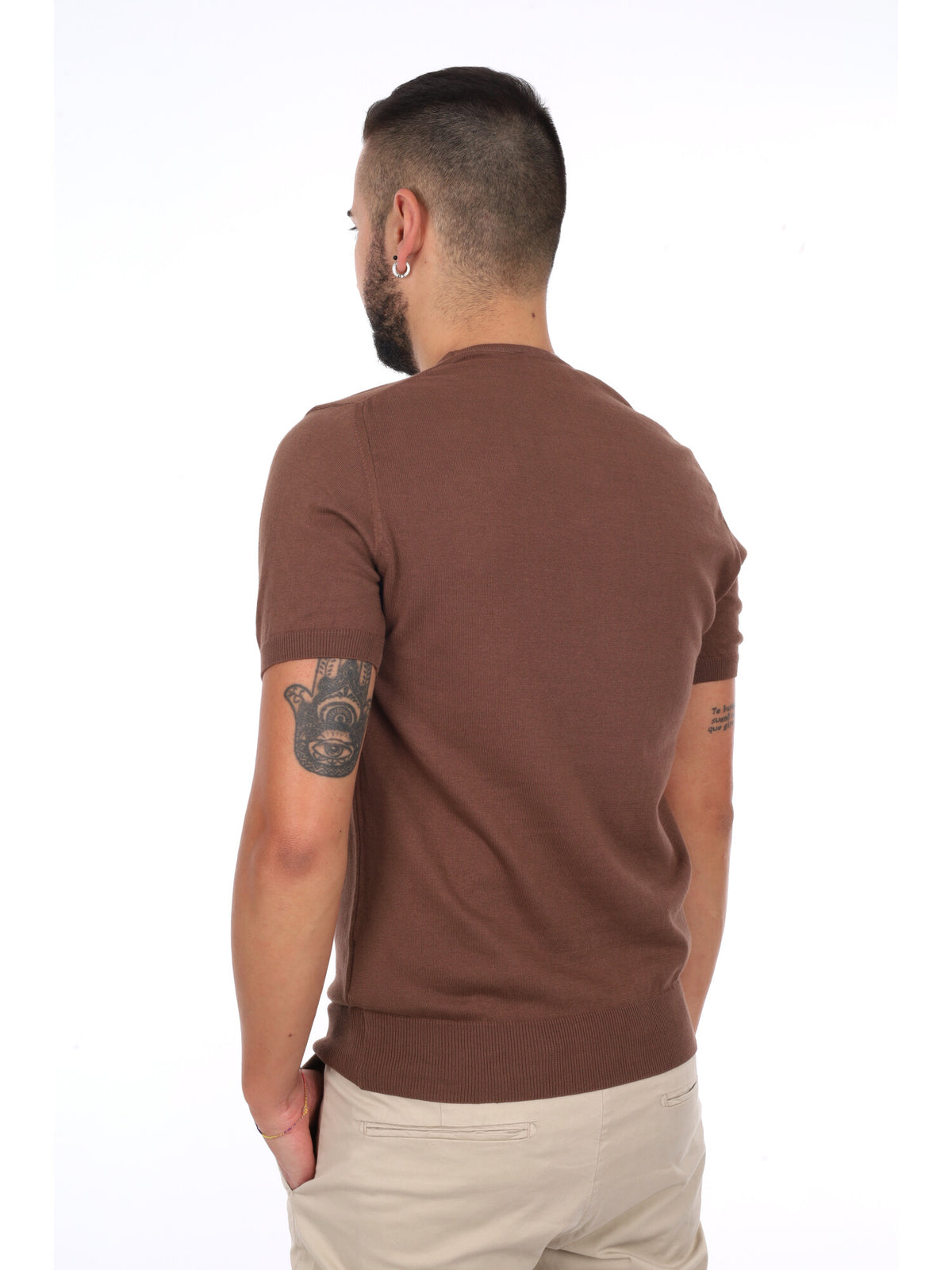 F.b. t-shirt maglia da uomo tabacco
