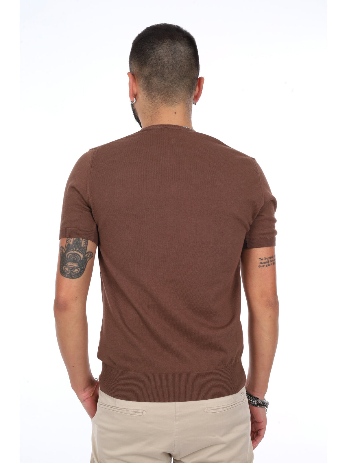 F.b. t-shirt maglia da uomo tabacco