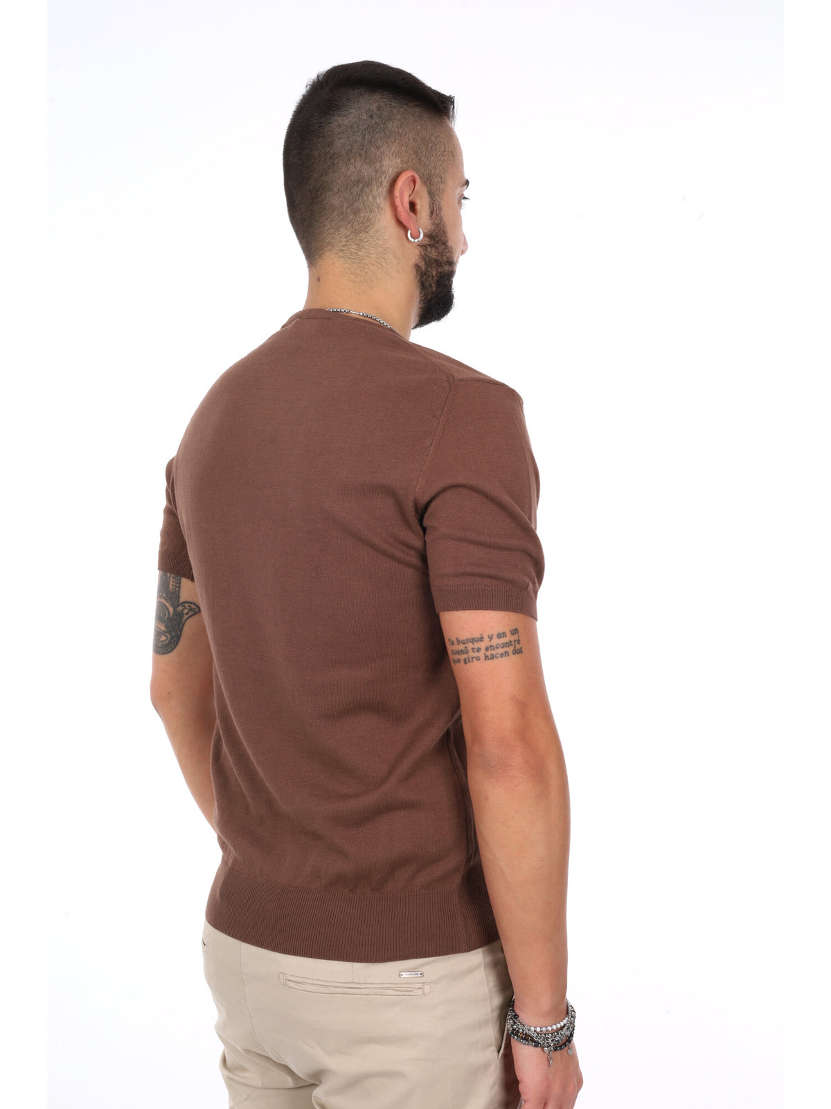 F.b. t-shirt maglia da uomo tabacco