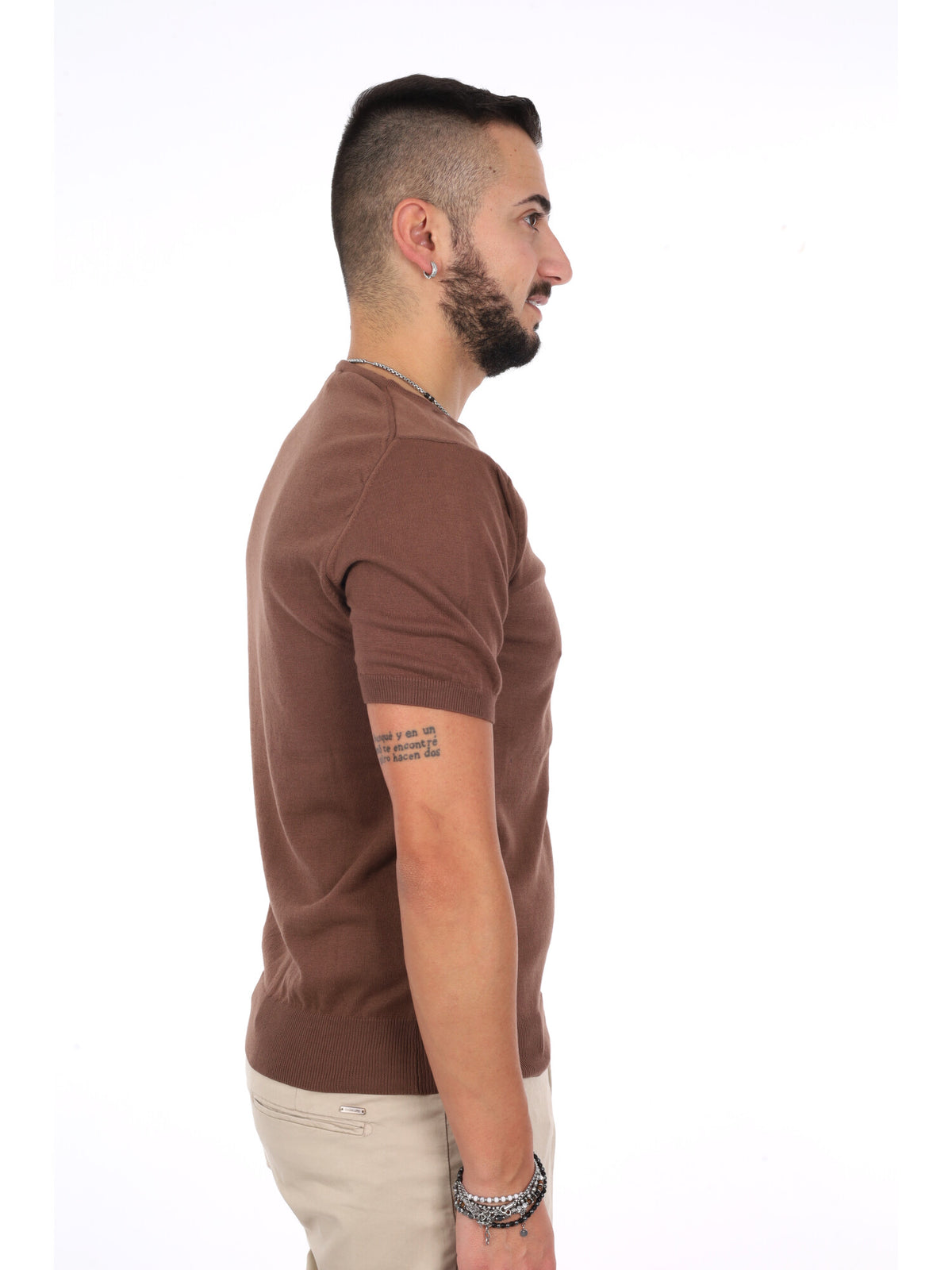 F.b. t-shirt maglia da uomo tabacco