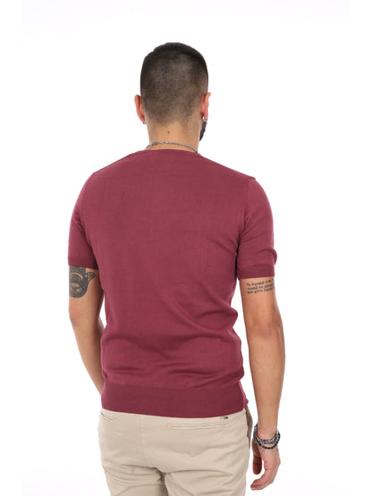 T-shirt bordeaux da uomo FB Vitti K422, casual e versatile