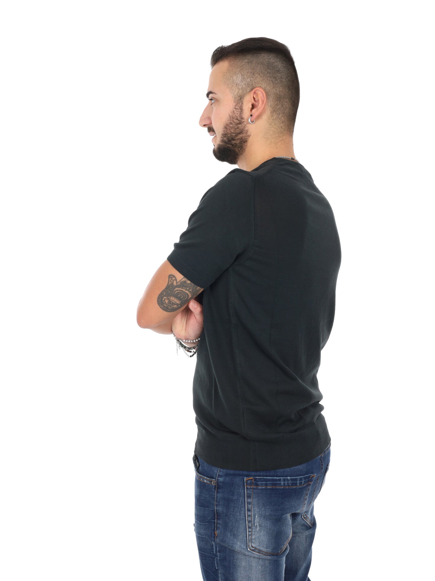 T-shirt nera FB Vitti K500 da uomo in cotone