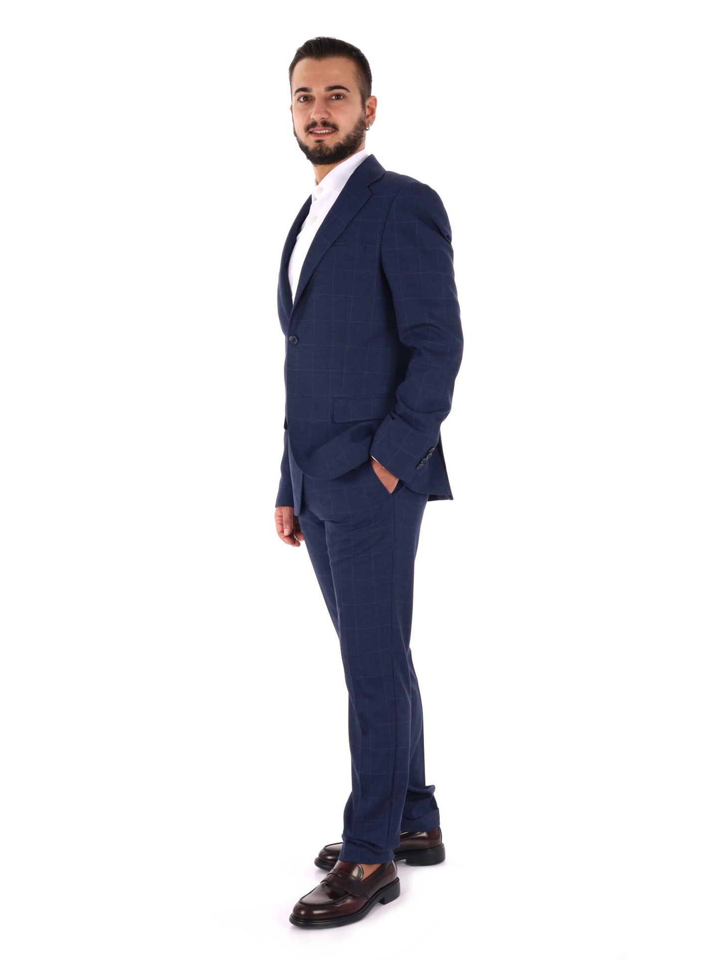 Fb W1312 0502, abito da uomo blu