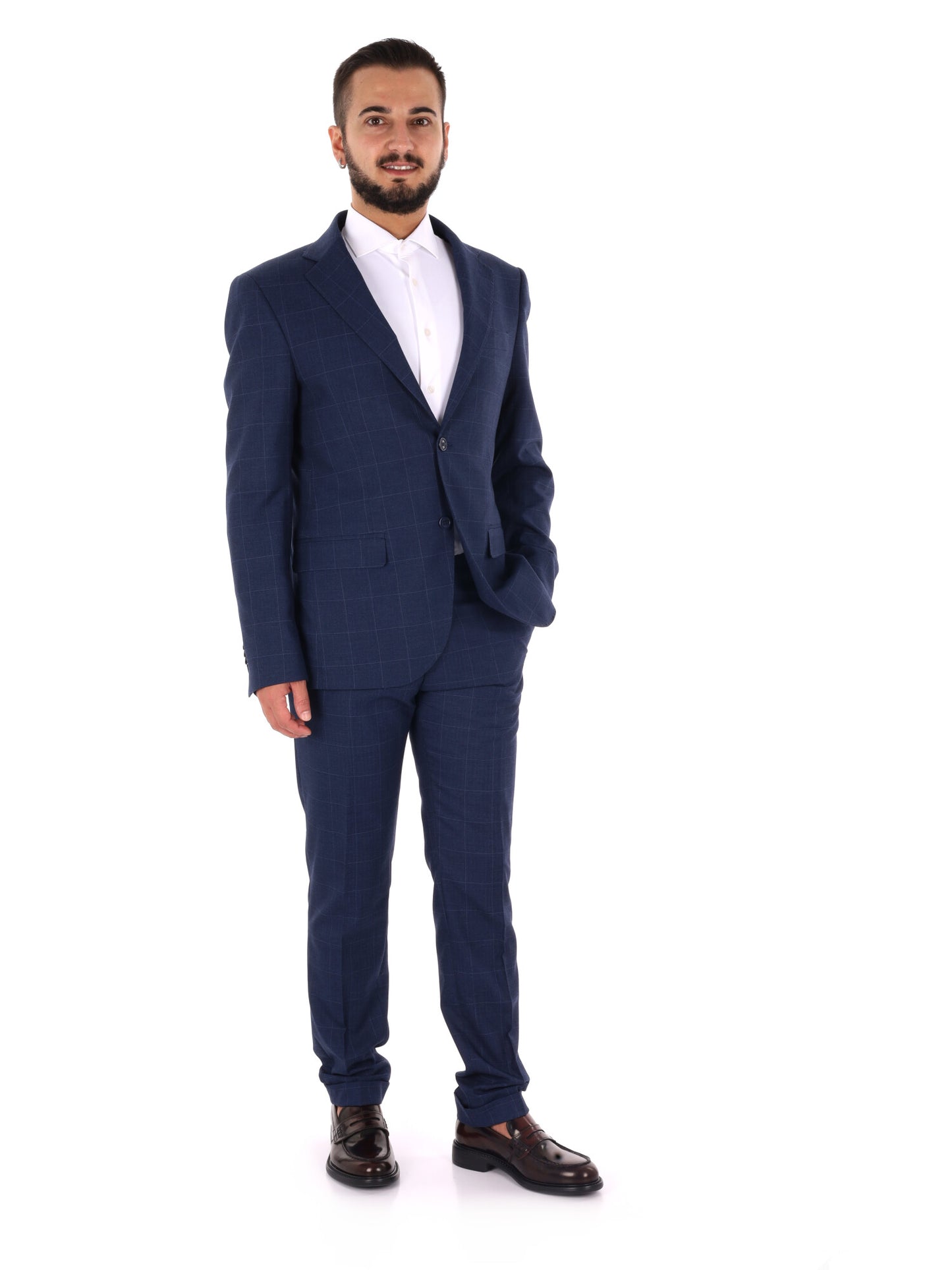 Fb W1312 0502, abito da uomo blu