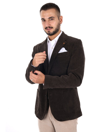 Fb W1426 459, giacca da uomo marrone