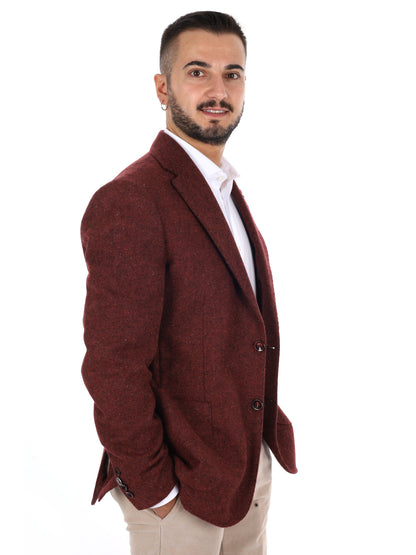 Fb Giacca Bottonata, giacca da uomo bordeaux