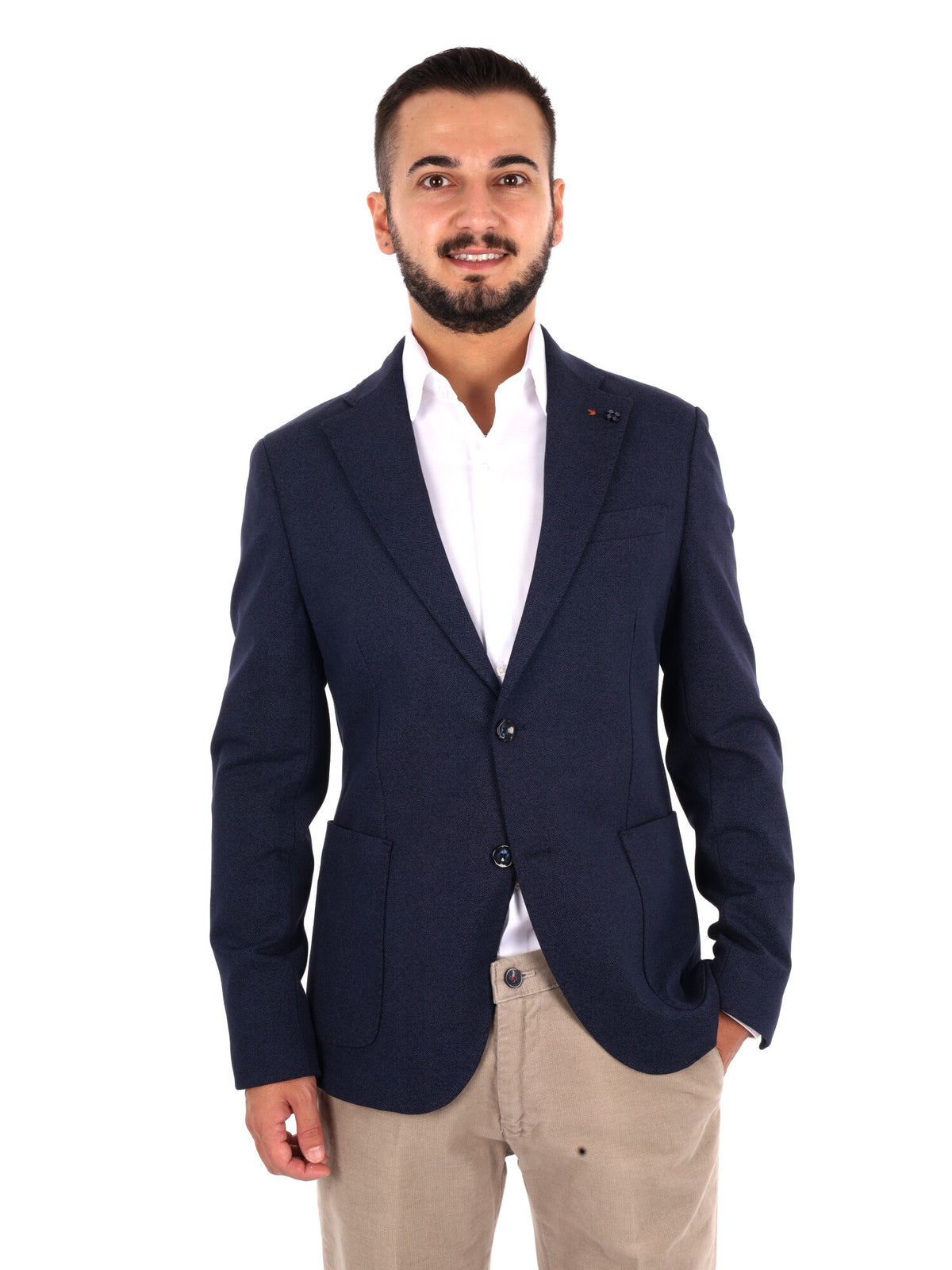 Fb W1444 89, giacca da uomo blu