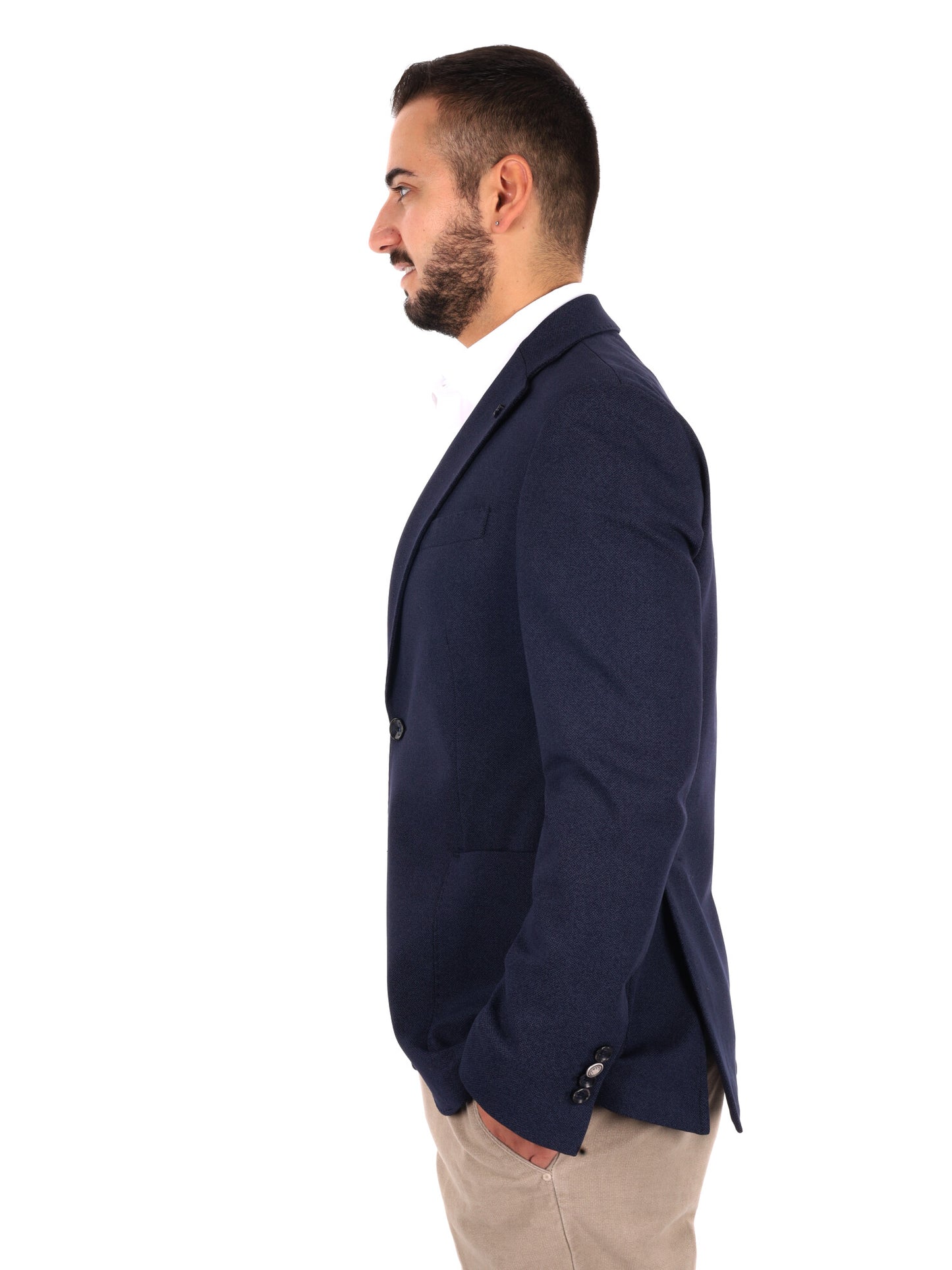 Fb W1444 89, giacca da uomo blu
