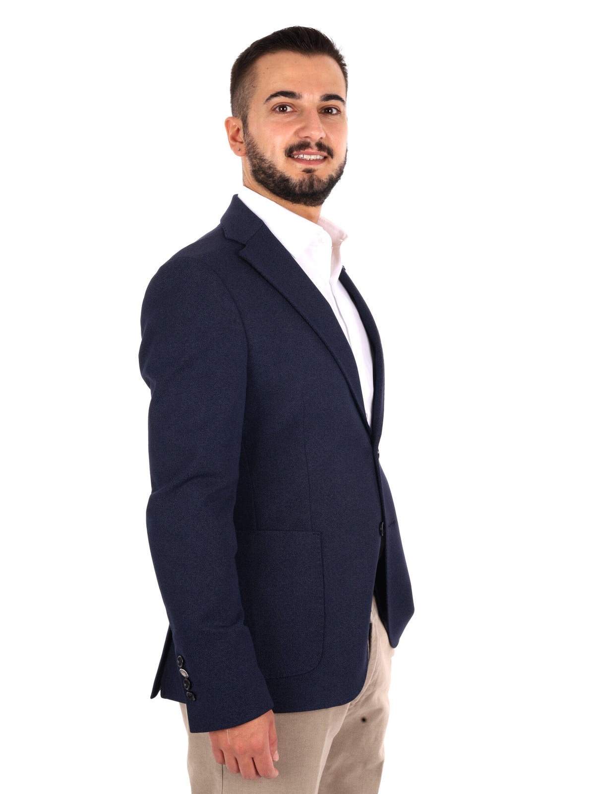 Fb W1444 89, giacca da uomo blu