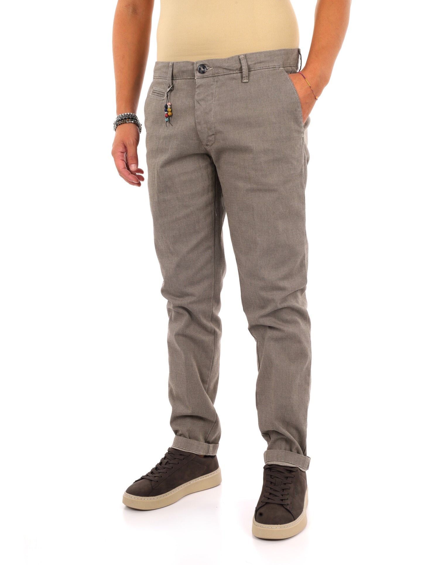 Fb W1598 Spago, pantalone da uomo beige