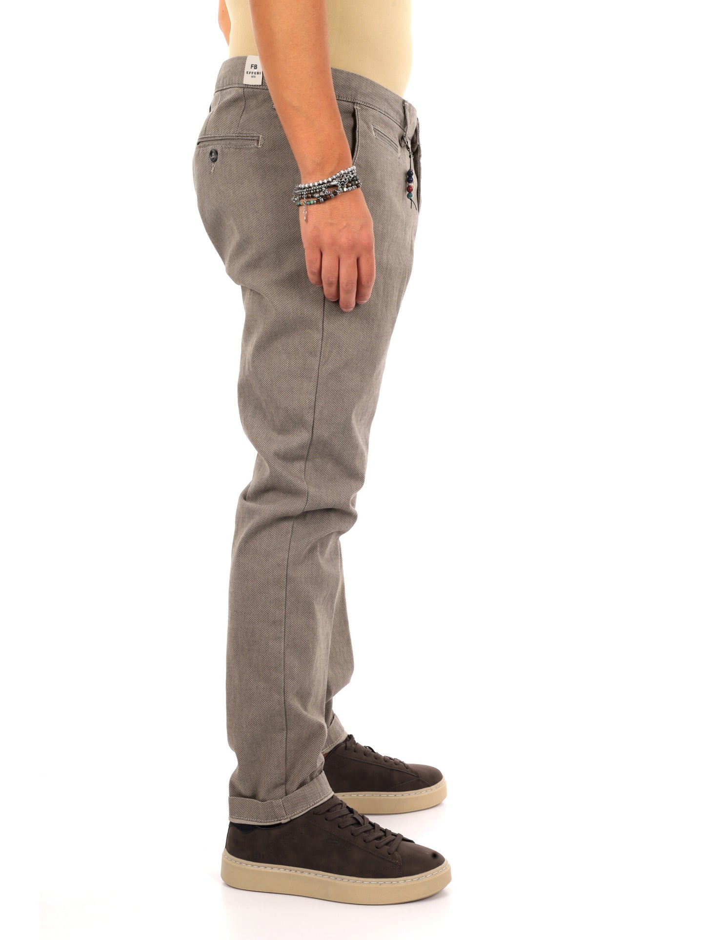 Fb W1598 Spago, pantalone da uomo beige
