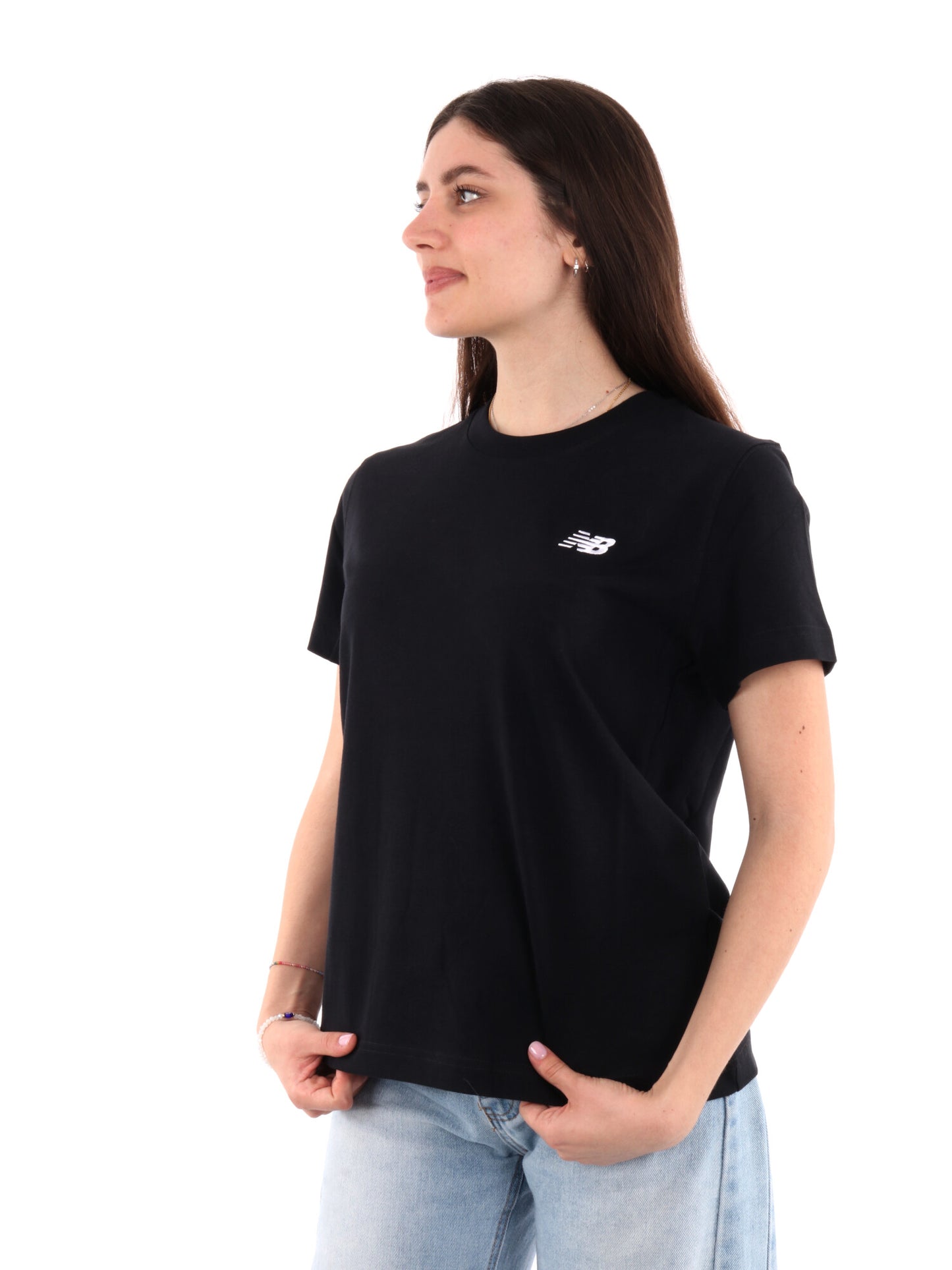 New Balance Sport Essentials, t-shirt girocollo nera da donna