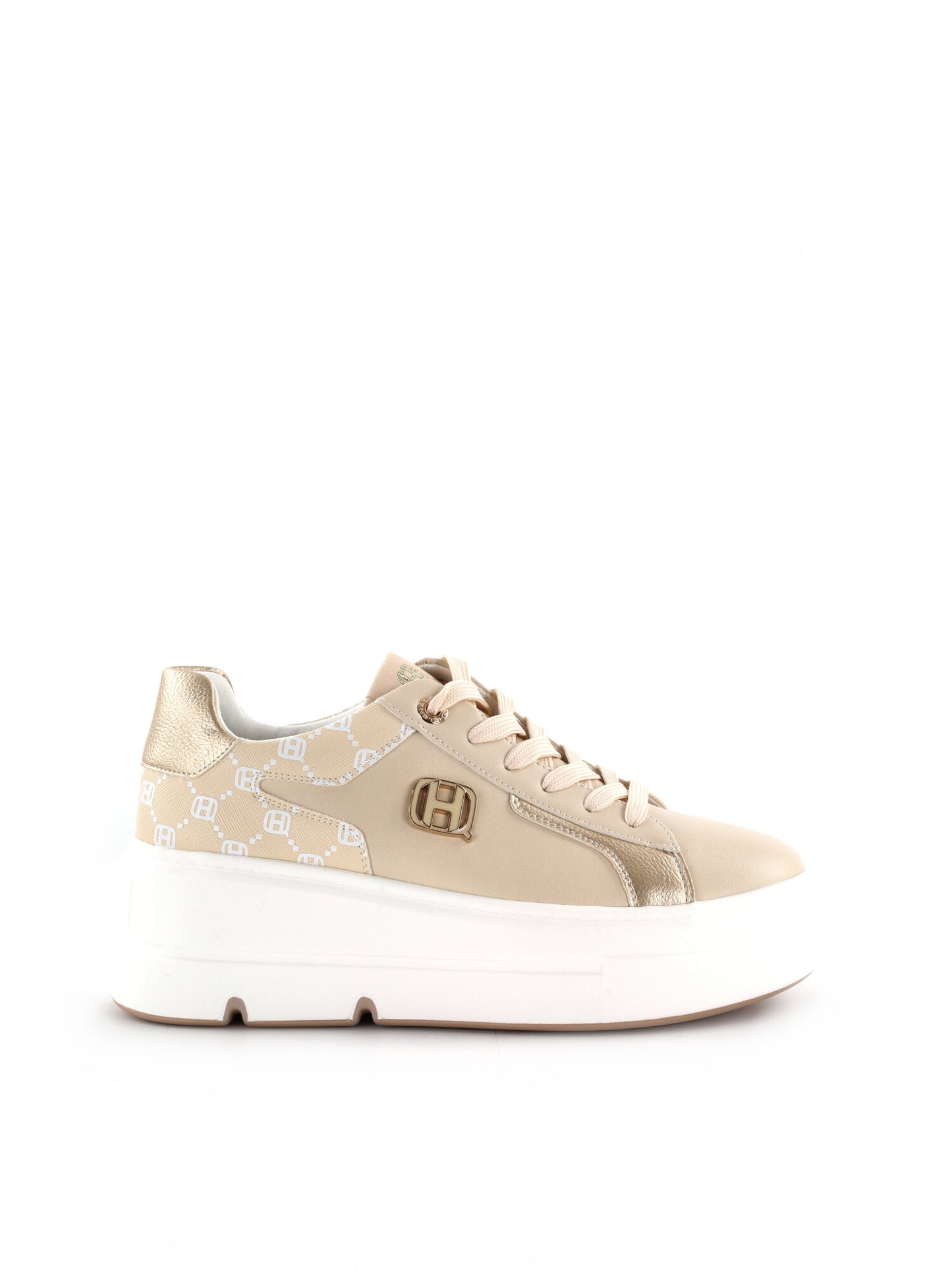 Sneakers basse Queen Helena beige da donna per un look casual e raffinato