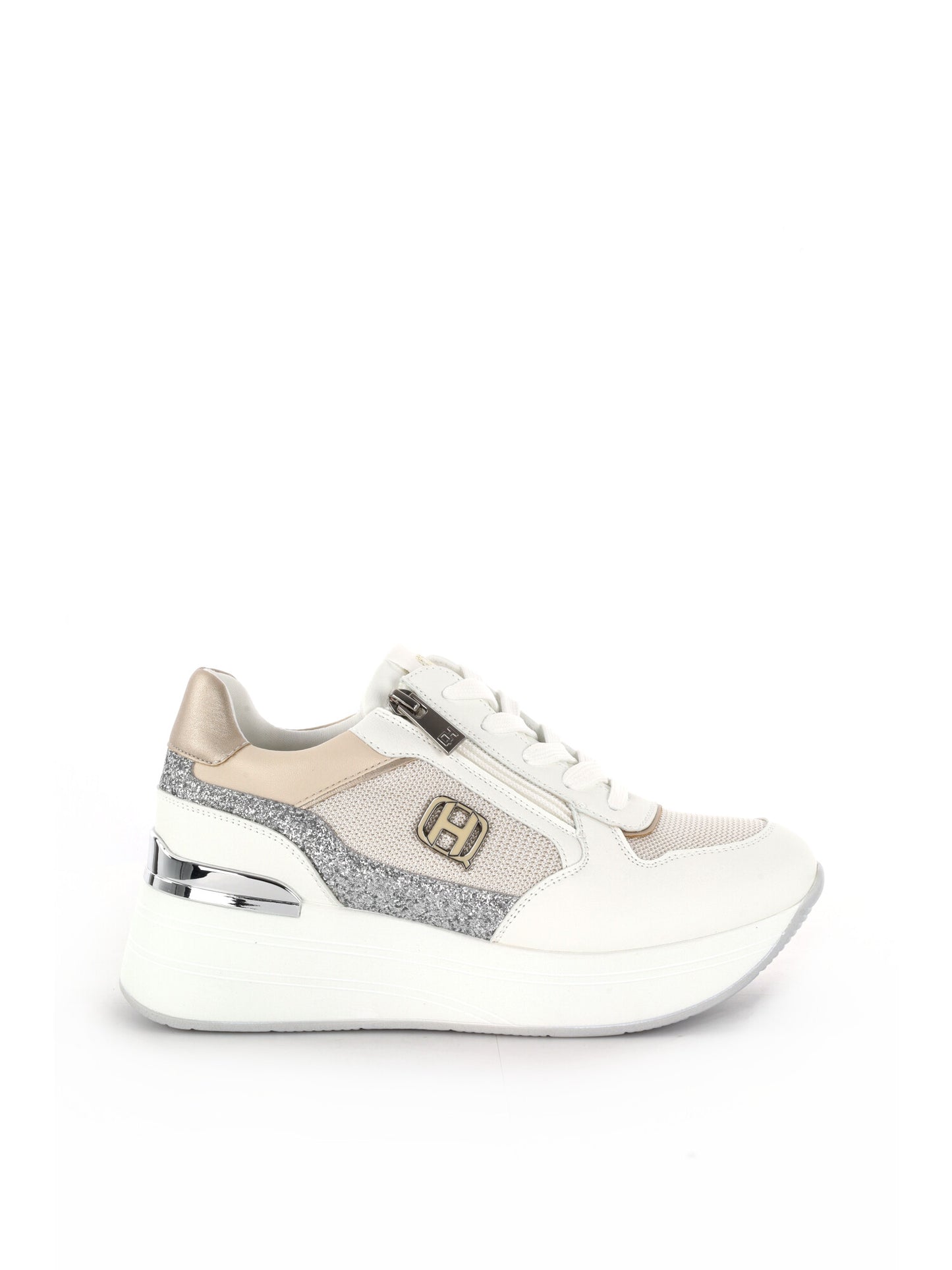 Sneakers casual da donna Queen Helena in bianco versatile