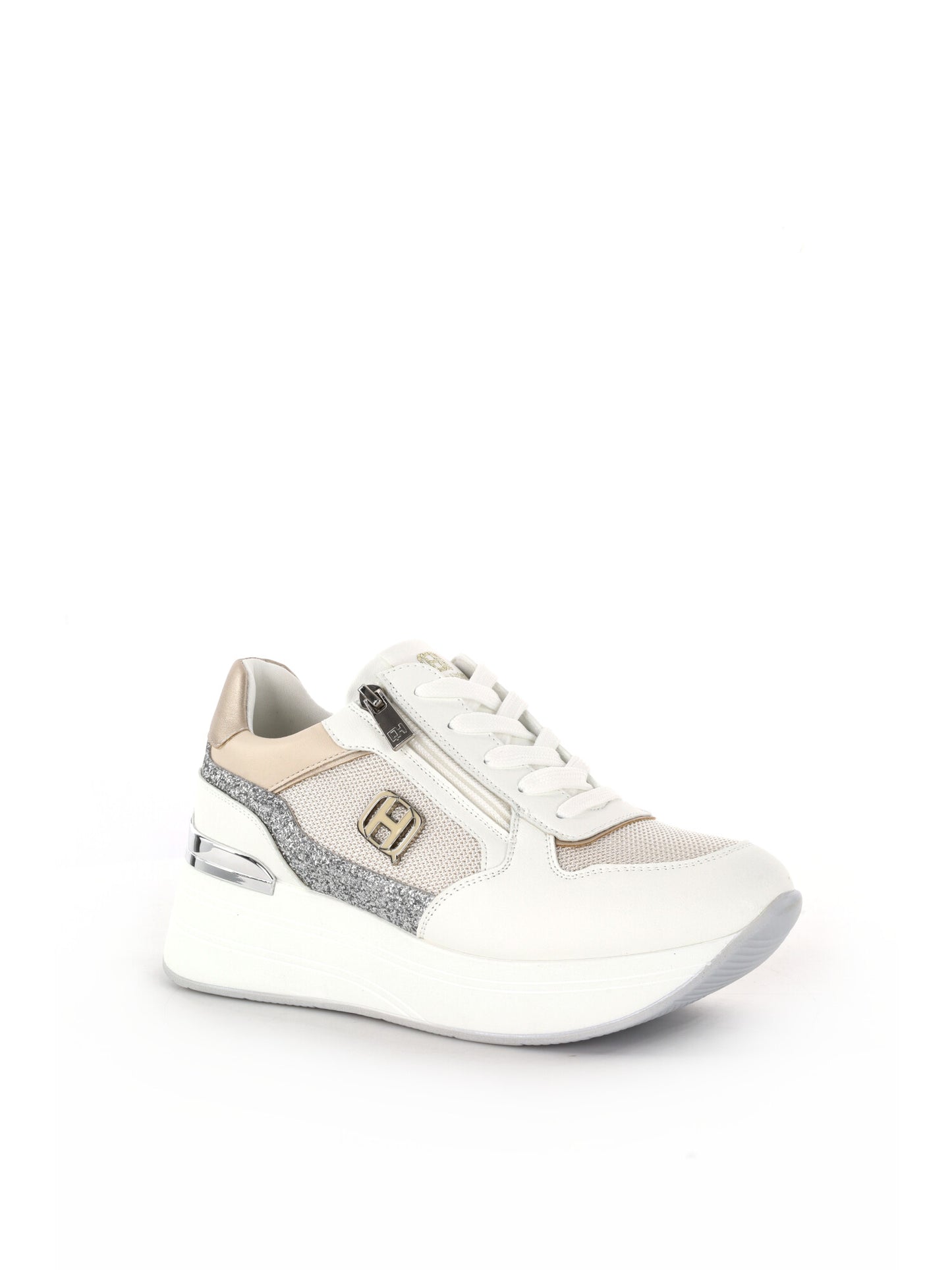 Sneakers casual da donna Queen Helena in bianco versatile