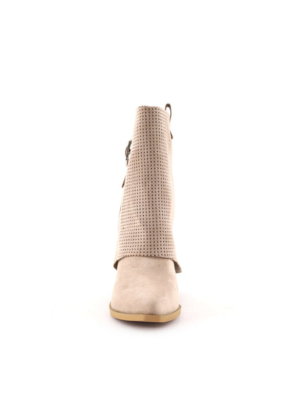 Queen Helena stivaletti biker traforati beige da donna leggeri e moderni
