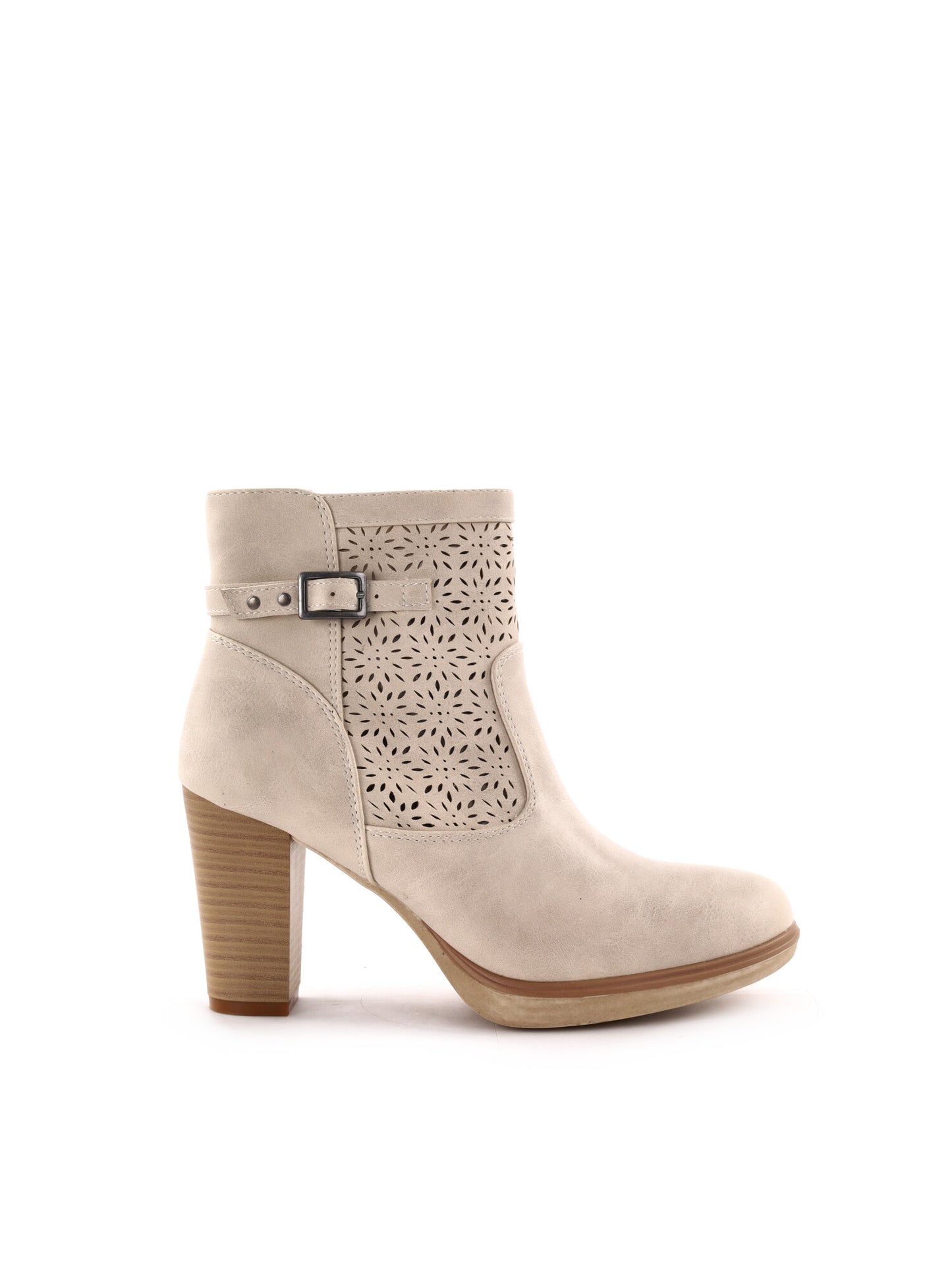Queen Helena stivaletti beige da donna con tacco alto per la primavera