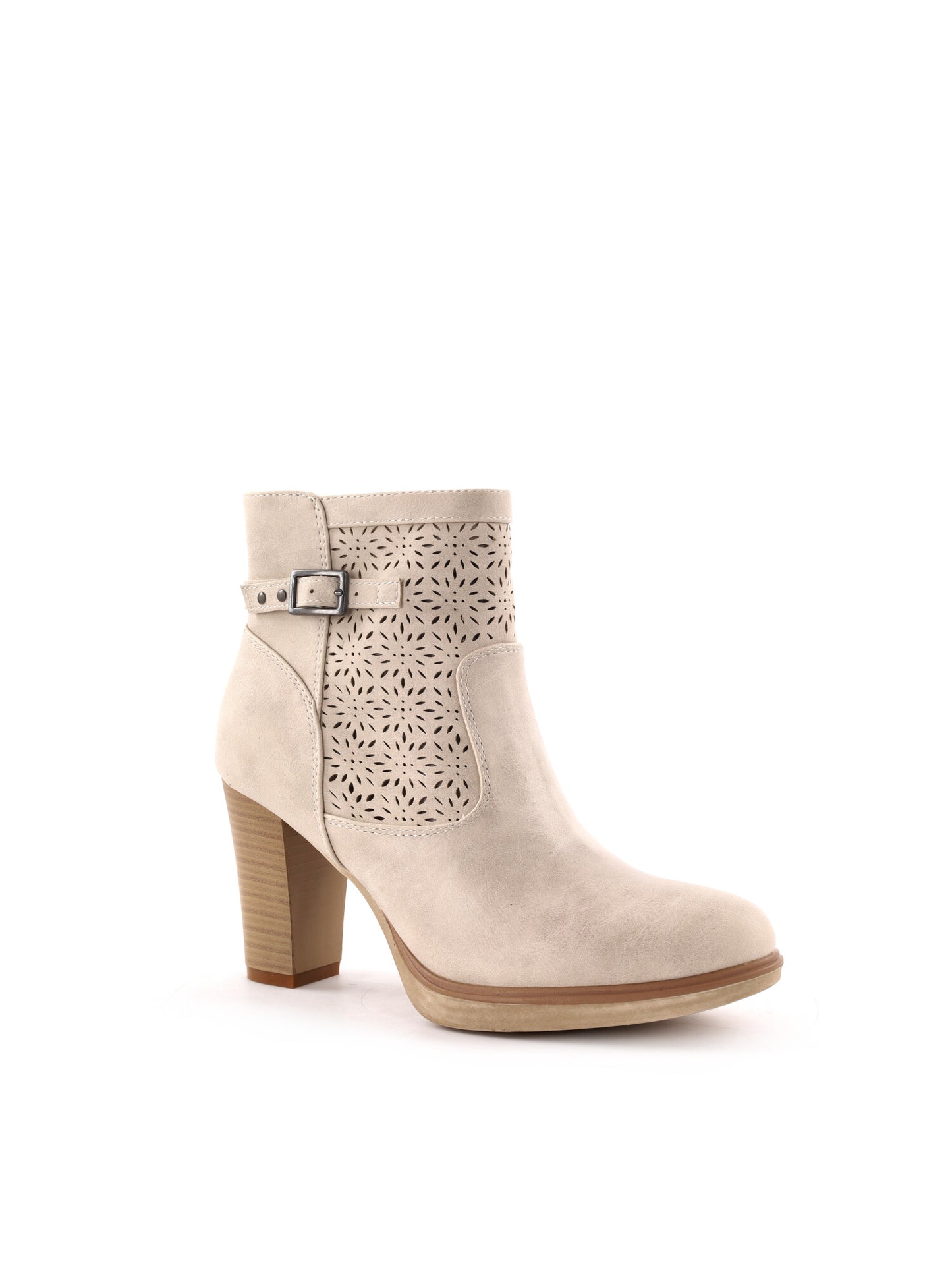 Queen Helena stivaletti beige da donna con tacco alto per la primavera