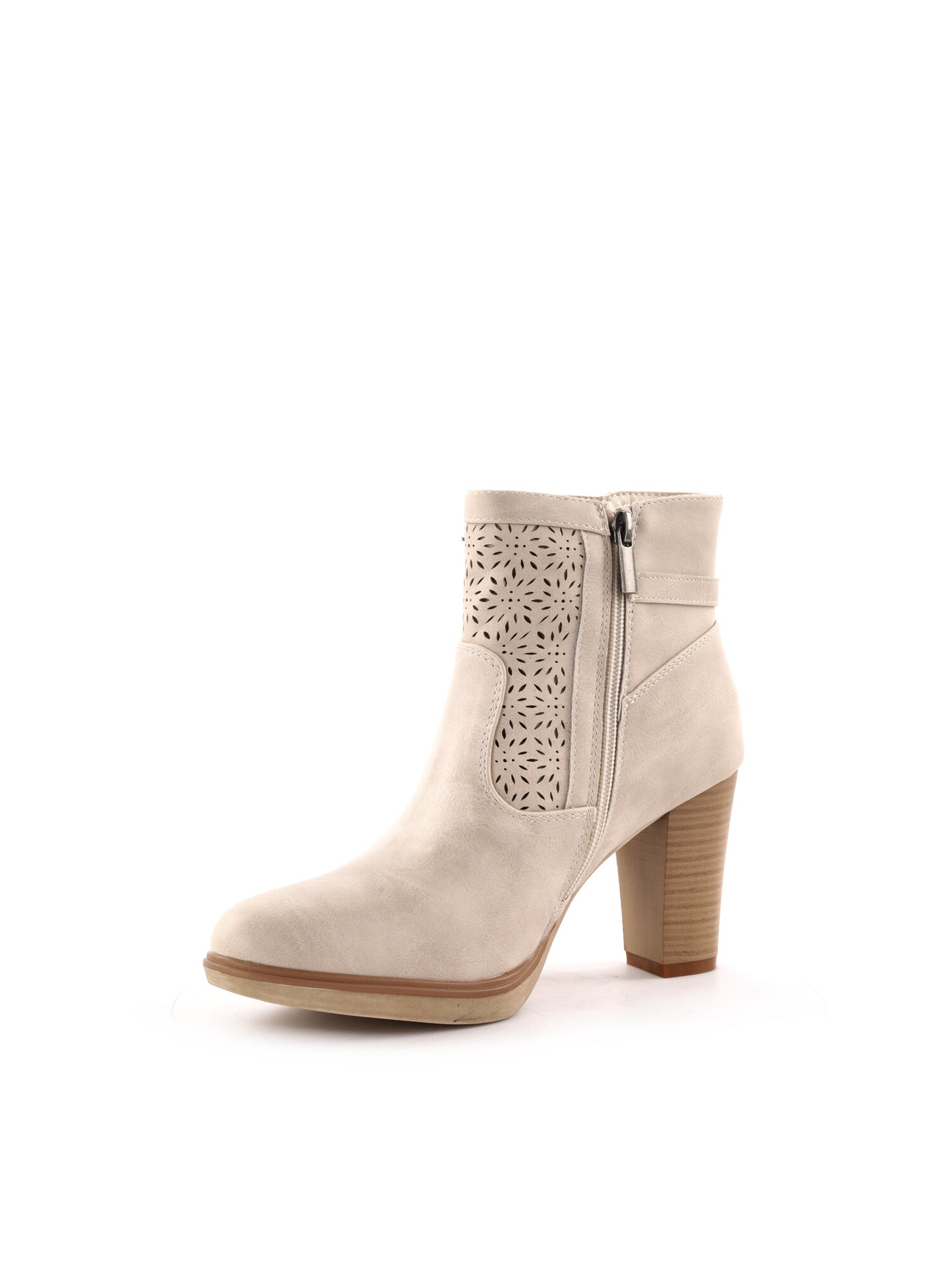 Queen Helena stivaletti beige da donna con tacco alto per la primavera