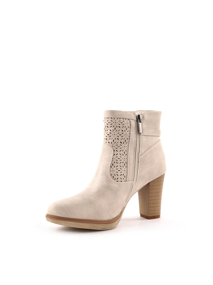 Queen Helena stivaletti beige da donna con tacco alto per la primavera