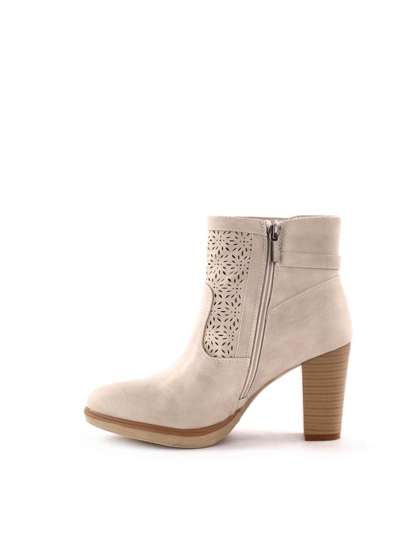 Queen Helena stivaletti beige da donna con tacco alto per la primavera