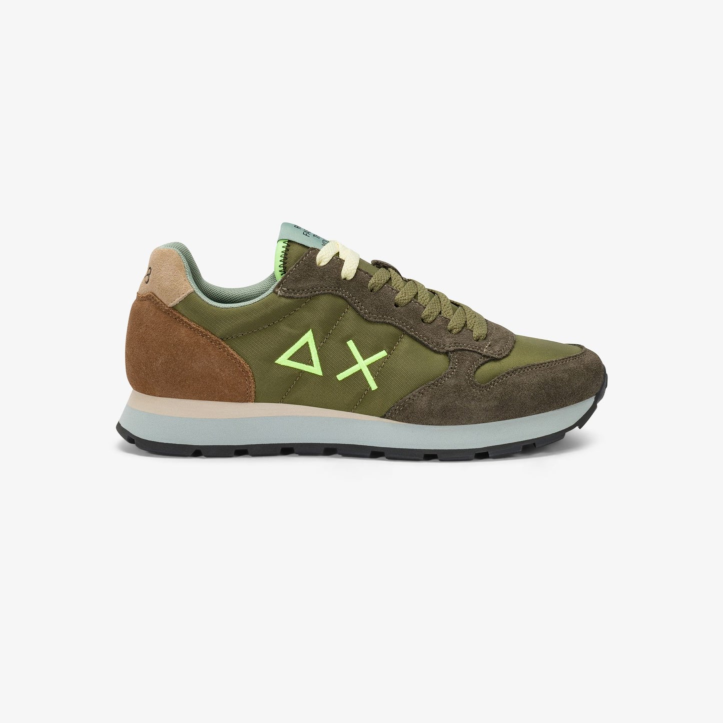 Sun68 Tom Multicolor, sneakers da uomo in nylon e suede verde
